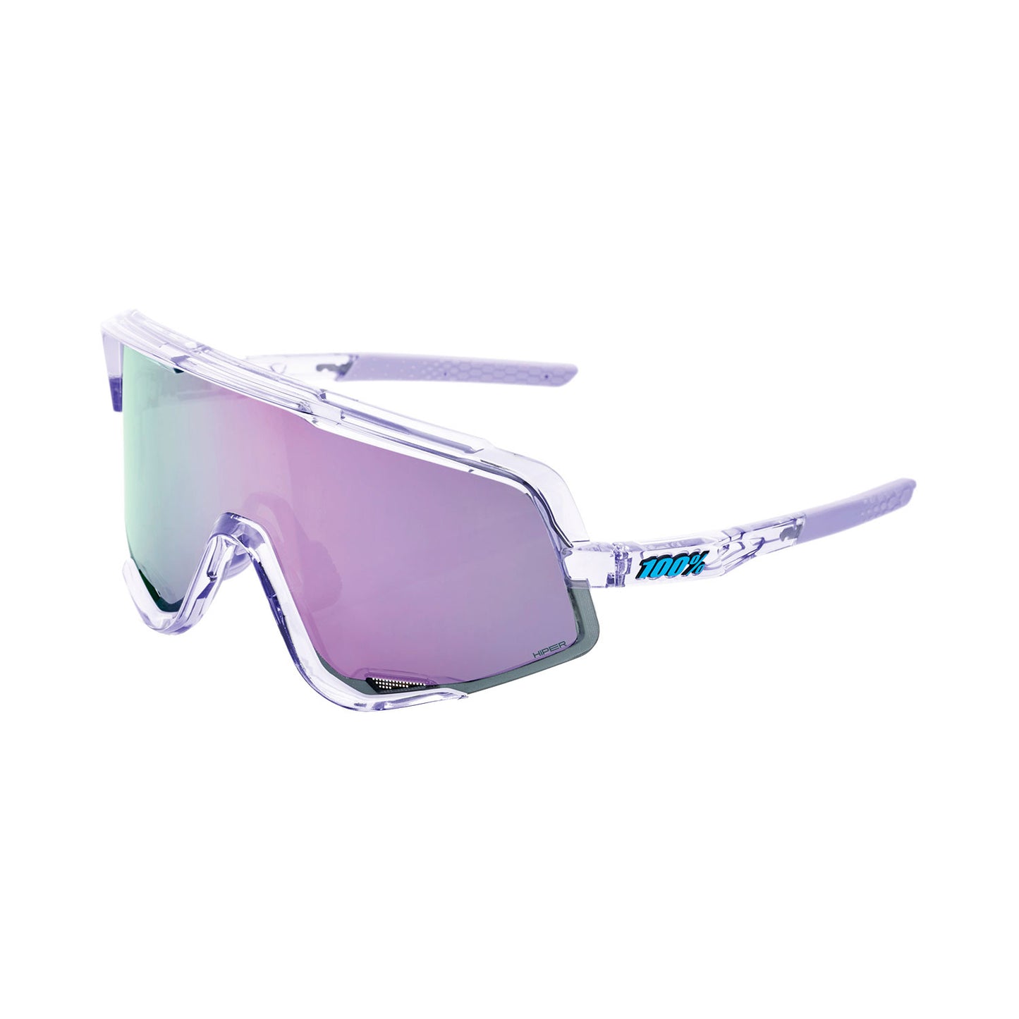 100 Percent Glendale Sunglasses - One Size Fits Most - Polished Translucent Lavender Hiper Lavender Mirror Lens