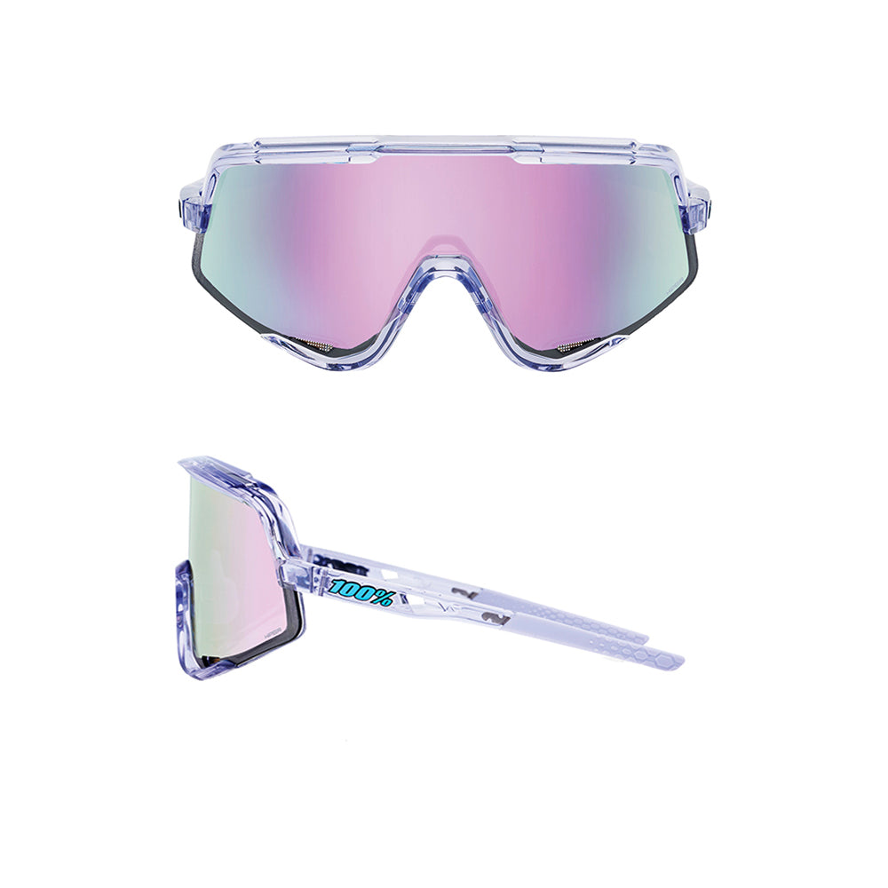 100 Percent Glendale Sunglasses - Polished Translucent Lavender - HiPER Lavender Mirror Lens