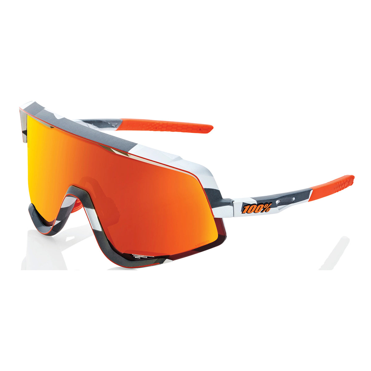 100 Percent Glendale Sunglasses - Soft Tact Grey Camo - HiPER Red Multilayer Lens