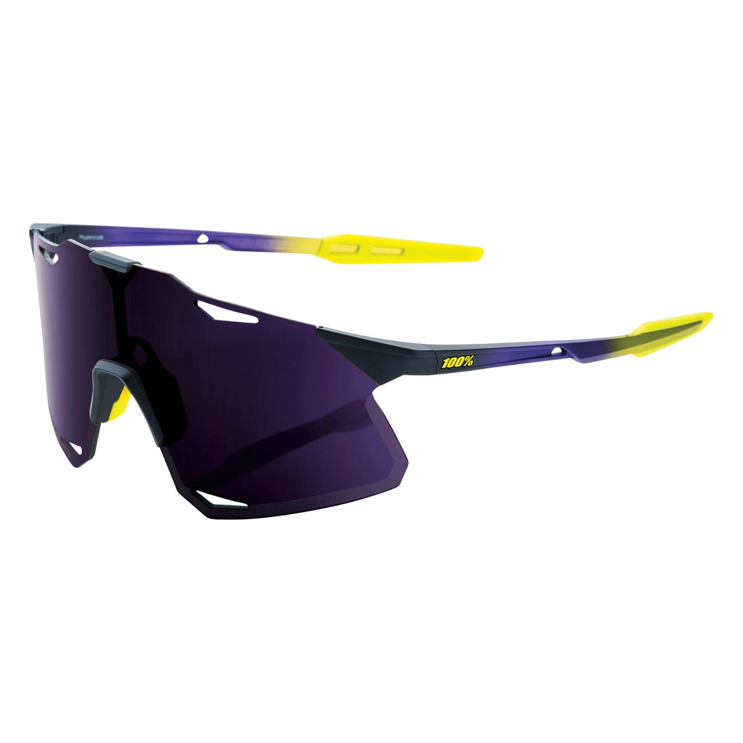 100 Percent Hypercraft Sunglasses - One Size Fits Most - Matte Metallic Digital Brights Dark Purple Lens