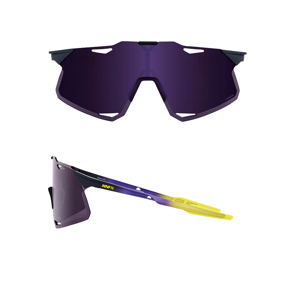 100 Percent Hypercraft Sunglasses Matte Metallic Digital Brights Dark  Purple Lens