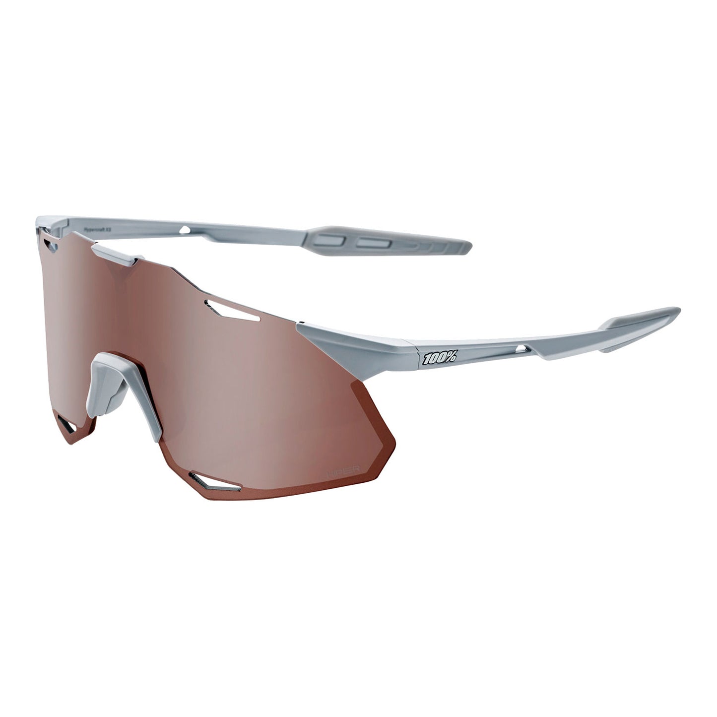100 Percent Hypercraft XS Sunglasses - Matte Stone Grey - HiPER Crimson Silver Mirror Lens