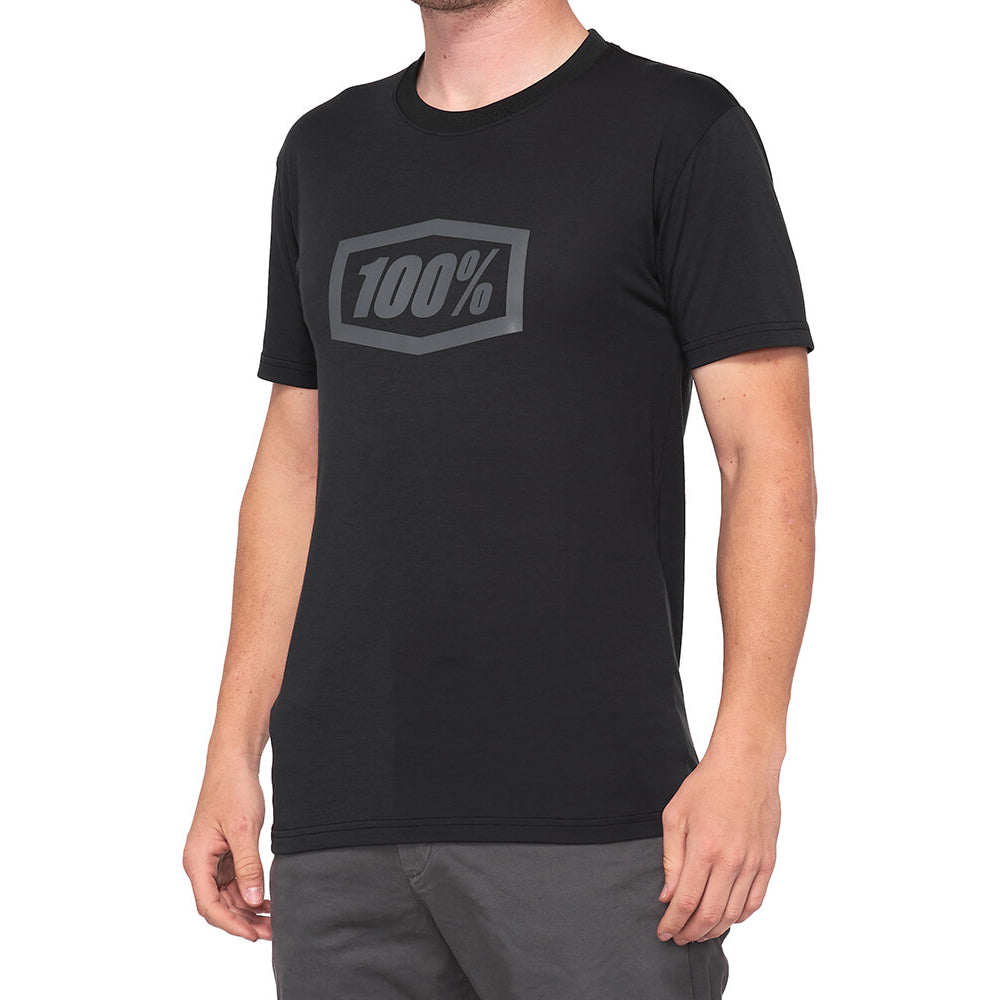 100 Percent Icon Tech Tee - L - Black - Grey