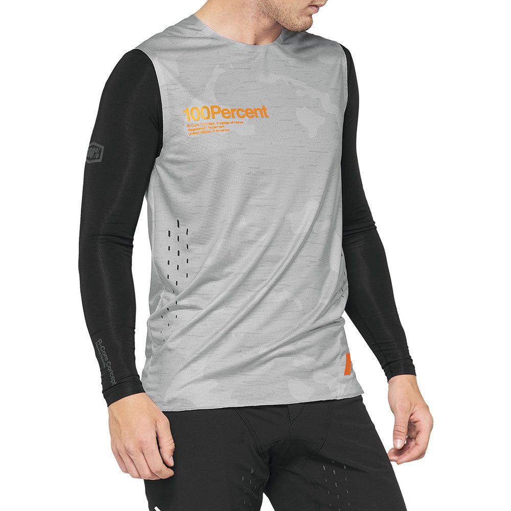 100 Percent R-Core Concept Sleeveless Bib Jersey - L - Grey Camo