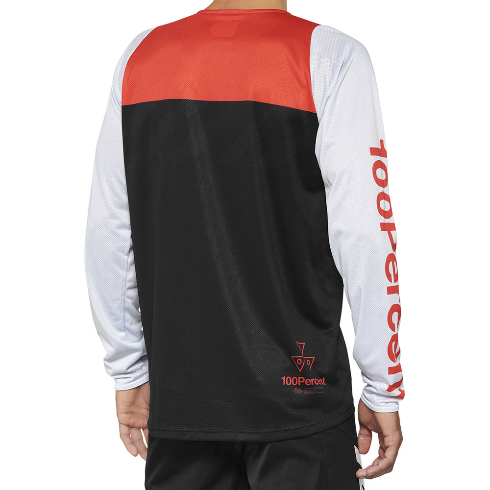 100 Percent R-Core DH Long Sleeve Jersey - L - Black - Racer Red