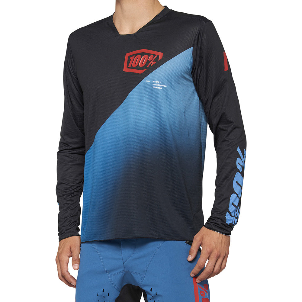100 Percent R-Core-X DH Long Sleeve Jersey - S - Black - Grey