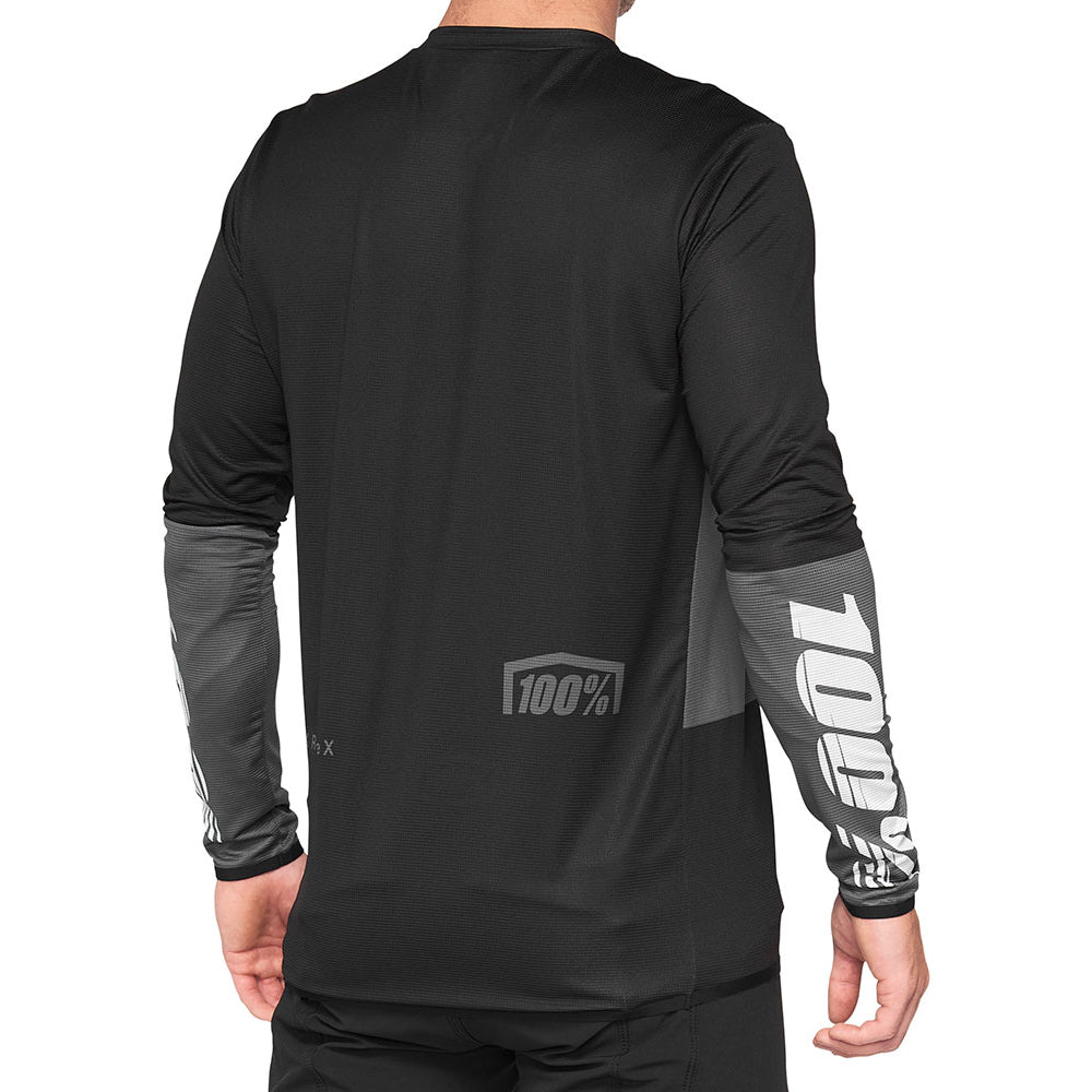 100 Percent R-Core-X DH Long Sleeve Jersey - S - Charcoal - Black