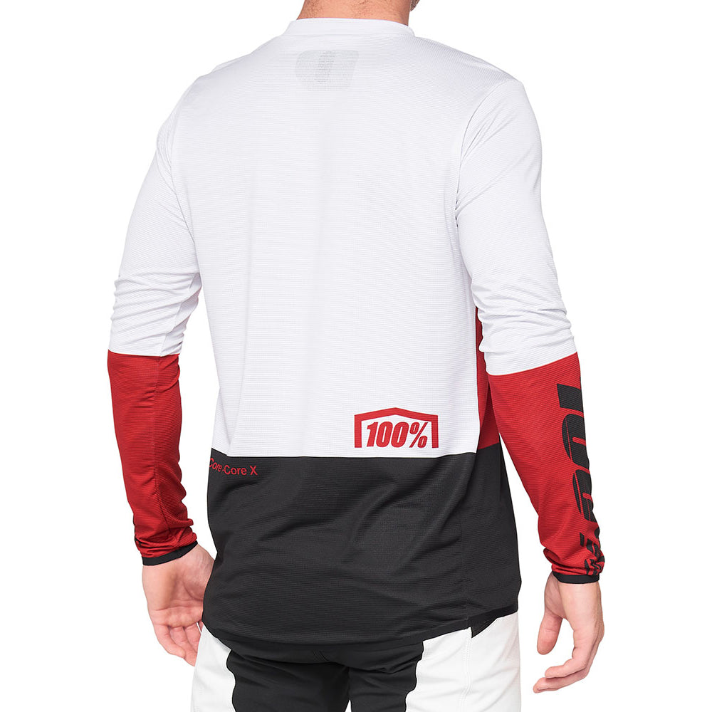 100 Percent R-Core-X DH Long Sleeve Jersey - L - Cherry - Black