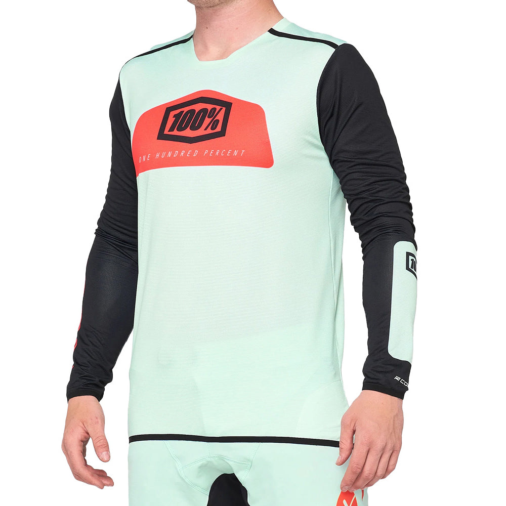 100 Percent R-Core-X DH Long Sleeve Jersey - S - Foam - Black