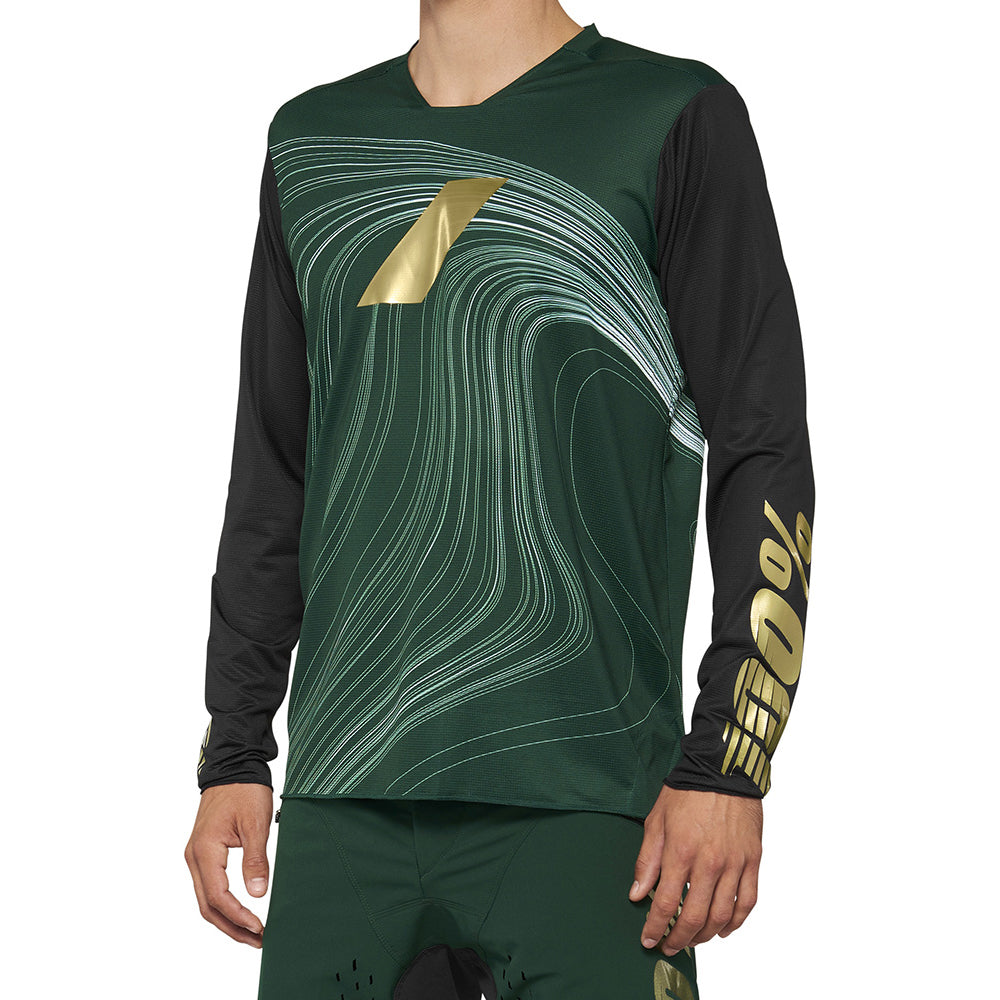 100 Percent R-Core-X Limited Edition Long Sleeve Jersey - M - Forest Green