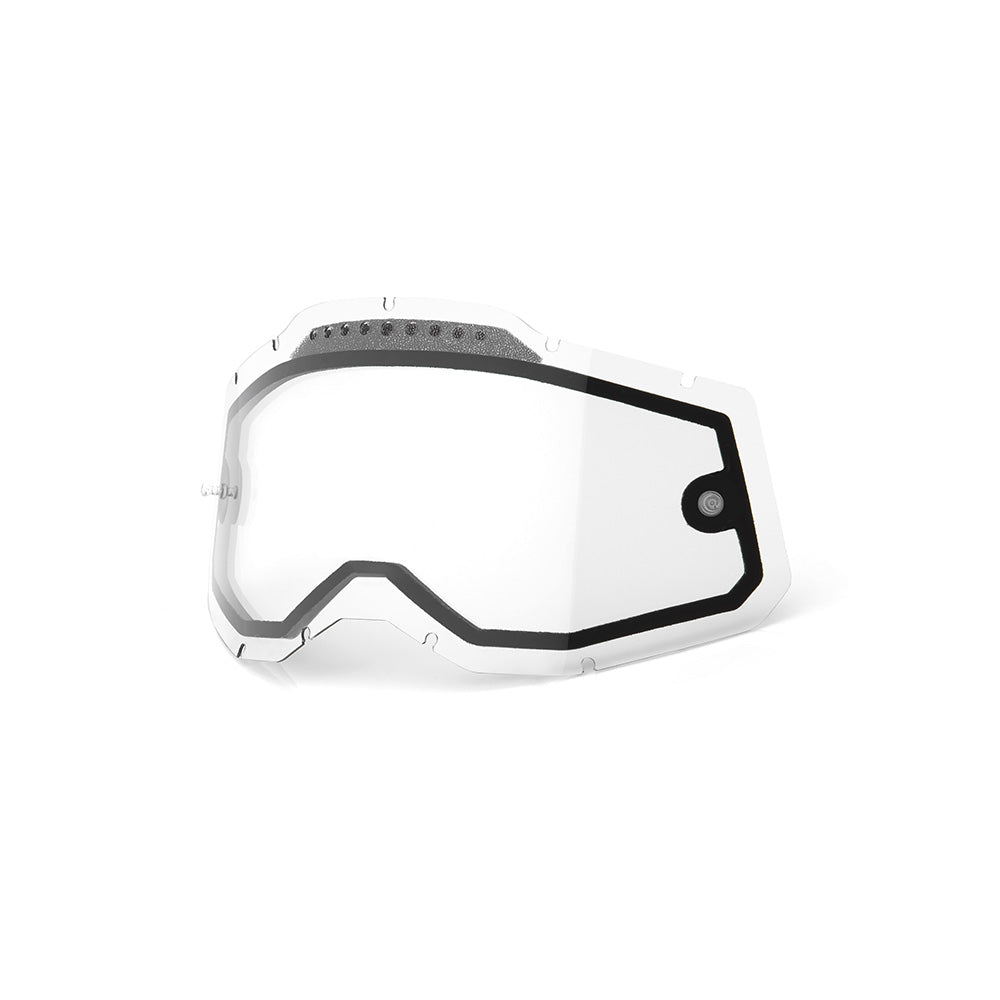 100 Percent Racecraft 2 Accuri 2 Strata 2 Dual Pane Replacement Lens - One Size Fits Most - Dual Pane Vented Clear Lens