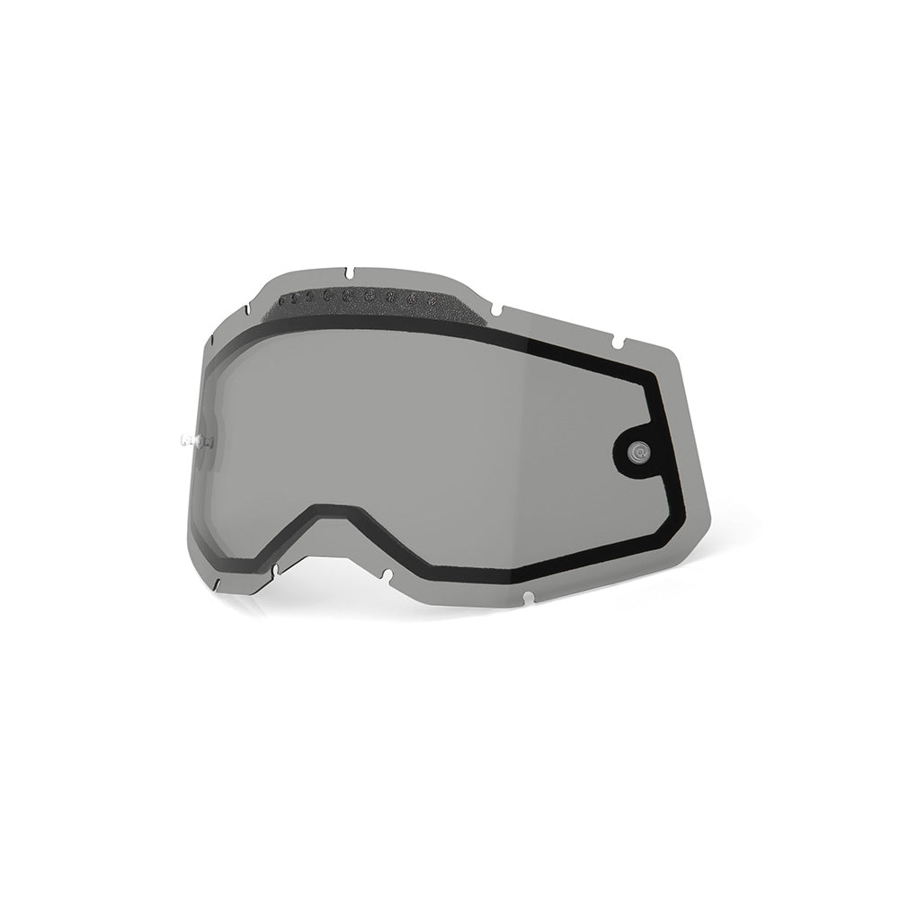100 Percent Racecraft 2 Accuri 2 Strata 2 Dual Pane Replacement Lens - One Size Fits Most - Dual Pane Vented Smoke Lens