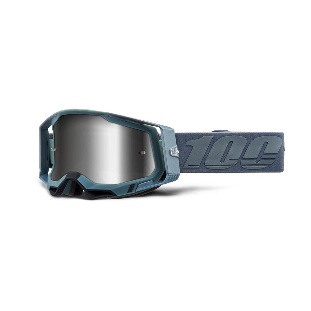 100 Percent Racecraft 2 Goggles - One Size Fits Most -  Battleship - Mirror Silver Lens