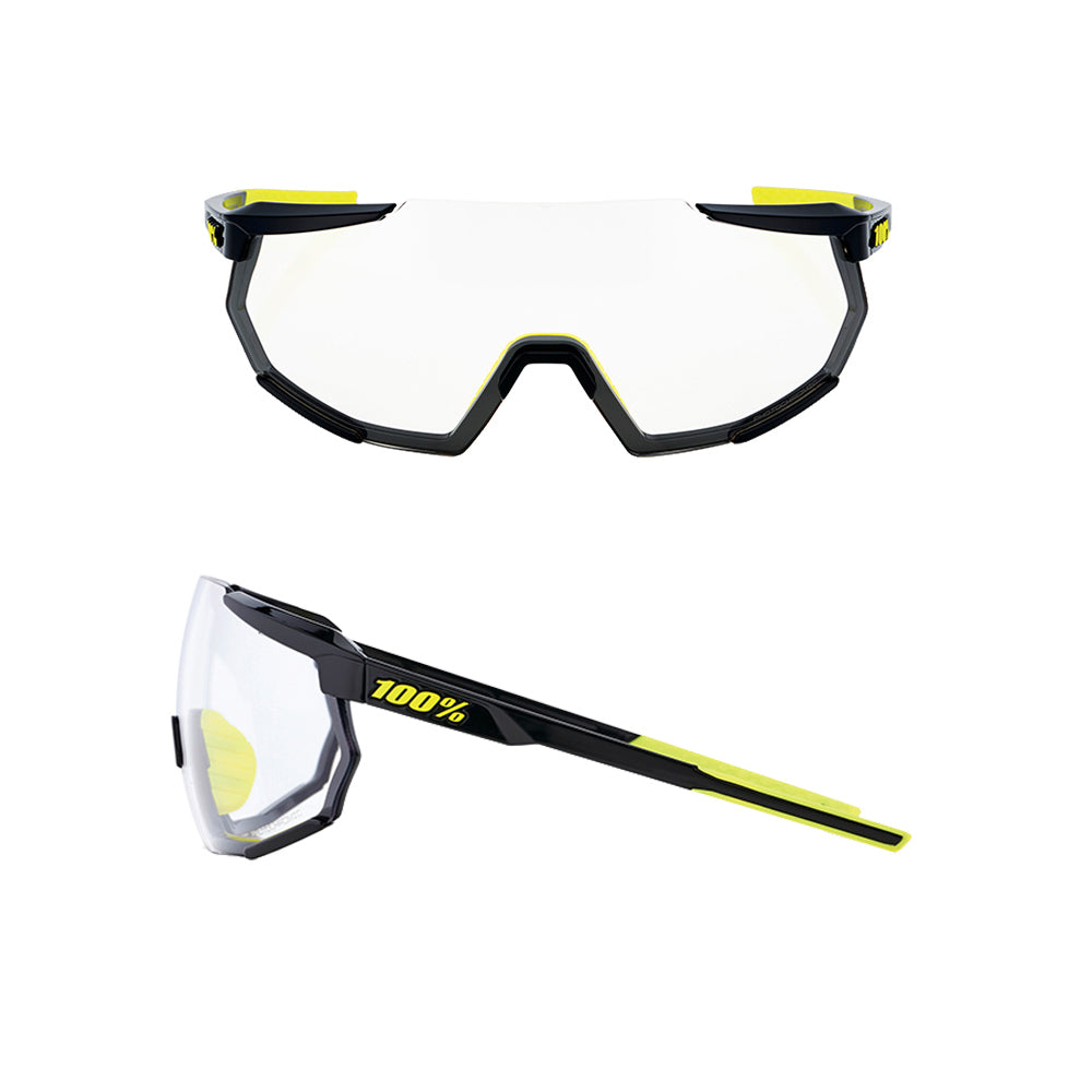 100 Percent Racetrap 3.0 Sunglasses - One Size Fits Most - Gloss Black Photochromic Lens