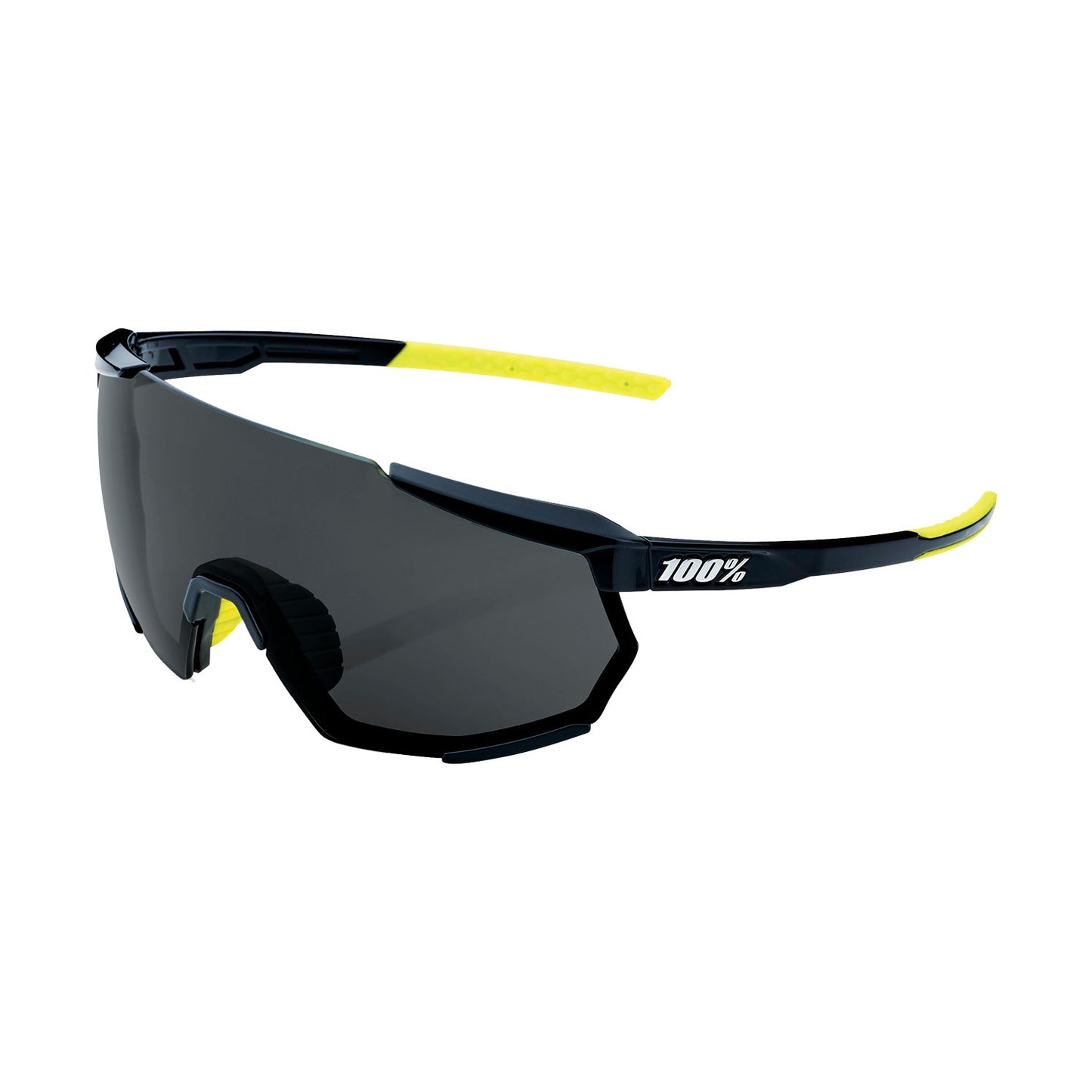 100 Percent Racetrap 3.0 Sunglasses - One Size Fits Most - Gloss Black Smoke Lens