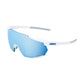 100 Percent Racetrap 3.0 Sunglasses - One Size Fits Most - Matte White Hiper Blue Multilayer Mirror Lens