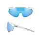 100 Percent Racetrap 3.0 Sunglasses - One Size Fits Most - Matte White Hiper Blue Multilayer Mirror Lens