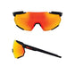 100 Percent Racetrap 3.0 Sunglasses - One Size Fits Most - Soft Tact Black Hiper Red Multilayer Mirror Lens