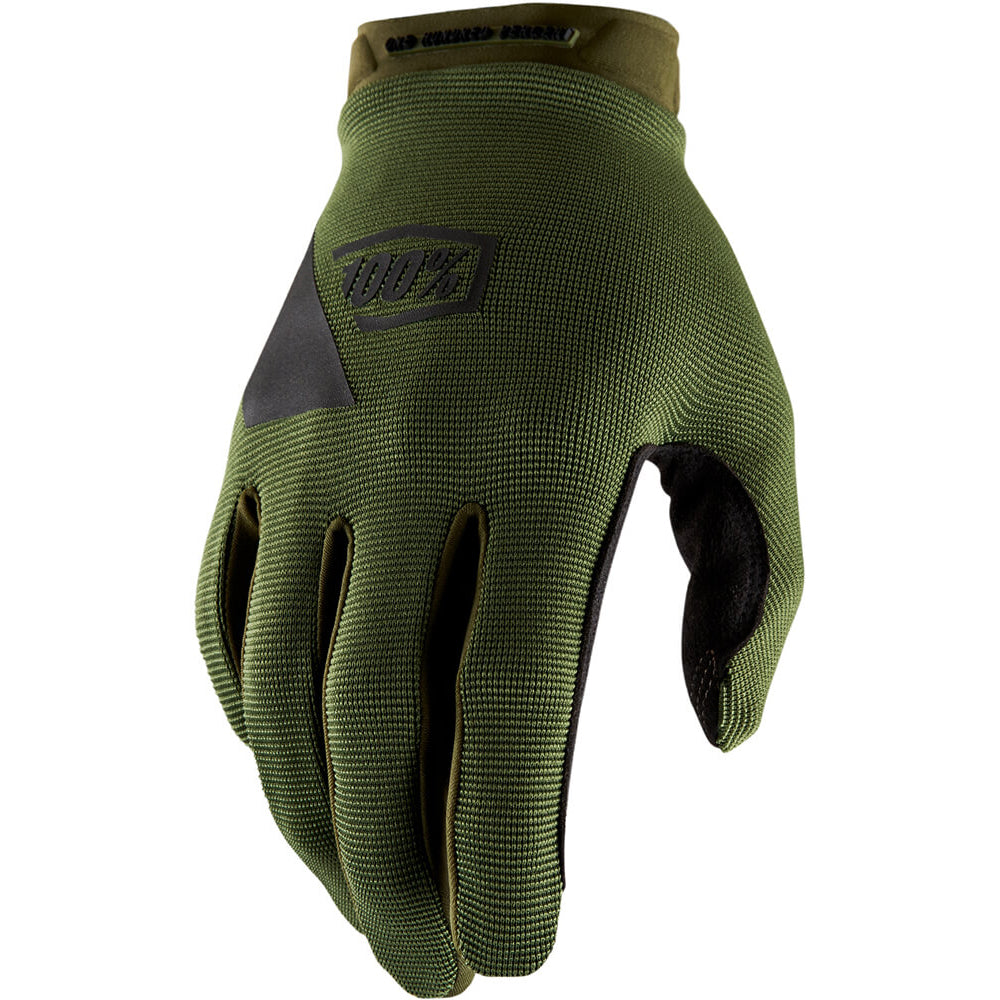 100 Percent RideCamp Glove - L - Army Green - Black