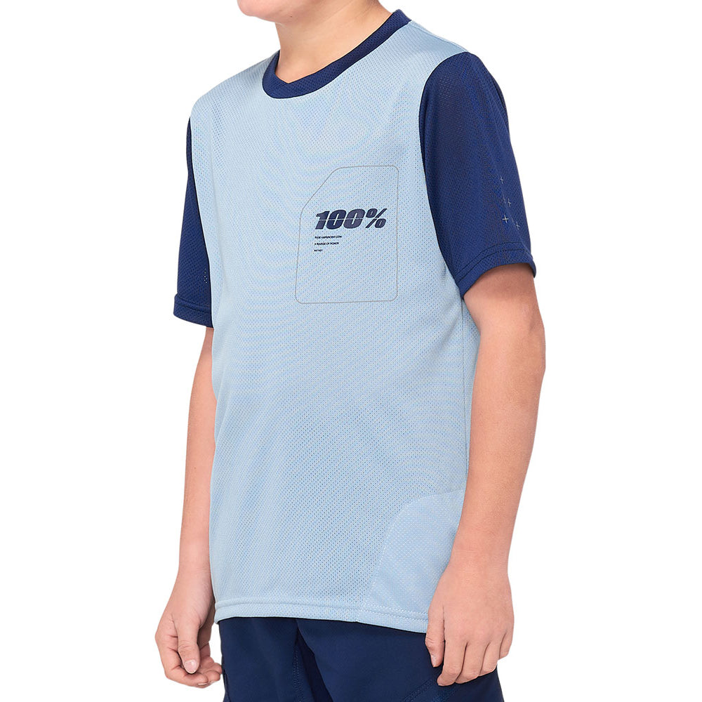 100 Percent Ride Camp Youth Short Sleeve Jersey - Youth S - Slate - Navy