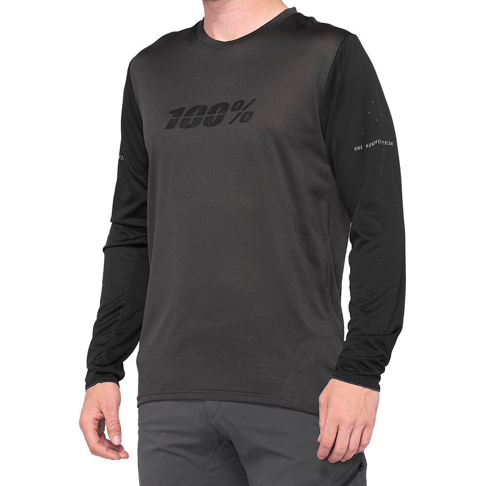 100 Percent Ridecamp Long Sleeve Jersey - S - Black - Charcoal