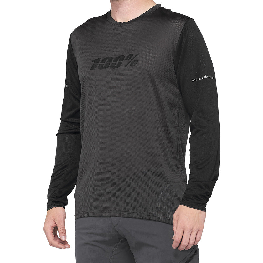 100 Percent Ridecamp Long Sleeve Jersey - L - Black - Charcoal