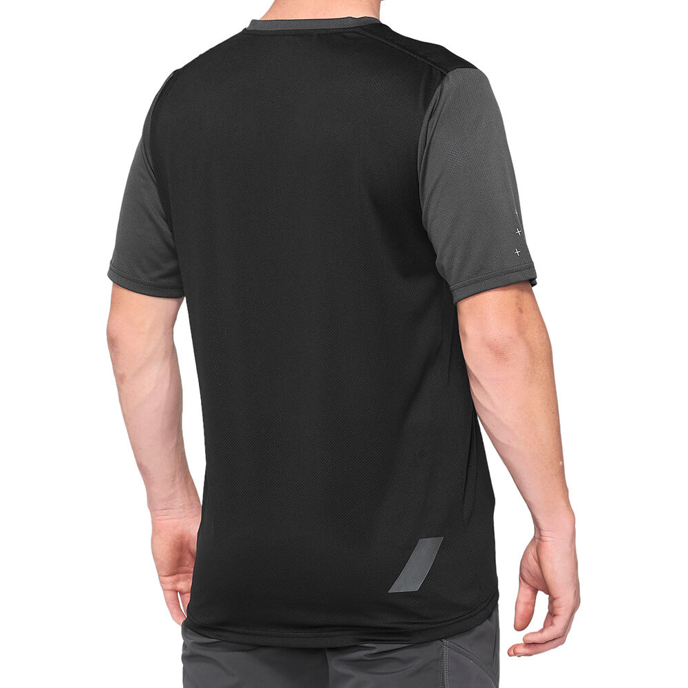 100 Percent Ridecamp Short Sleeve Jersey - M - Charcoal - Black