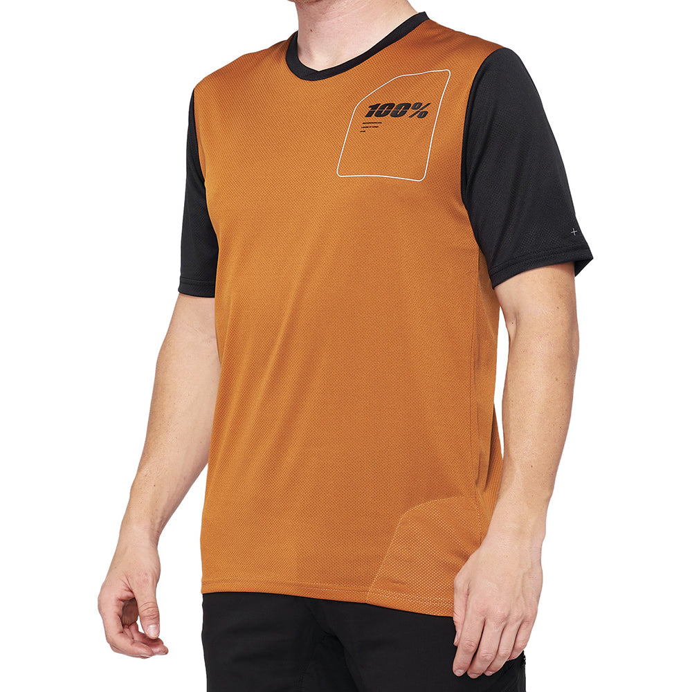 100 Percent Ridecamp Short Sleeve Jersey - S - Terracotta - Black