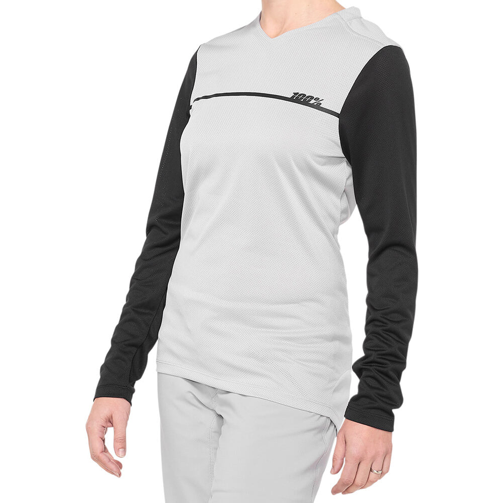 100 Percent Ridecamp Women's Long Sleeve Jersey - M - Grey - Black