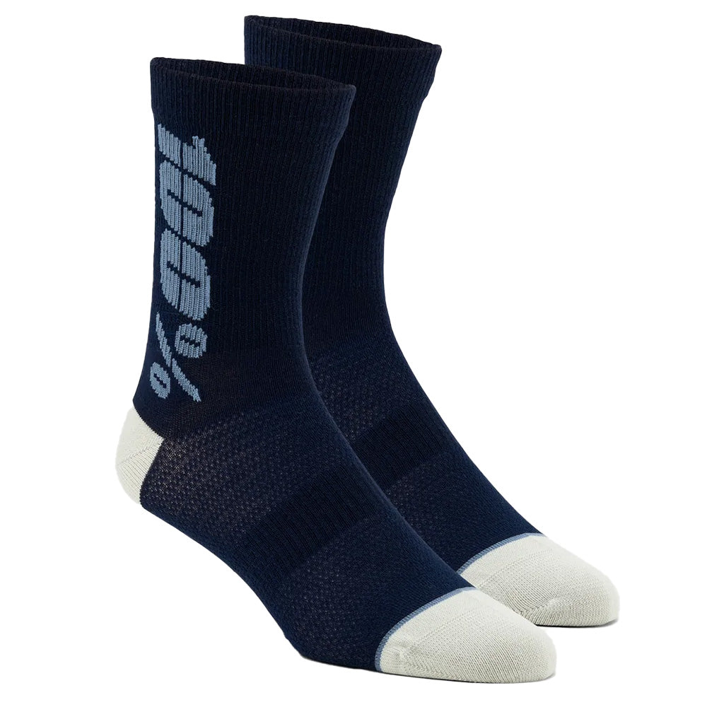 100 Percent Rythym Merino Wool Performance Socks - S-M - Navy - Slate