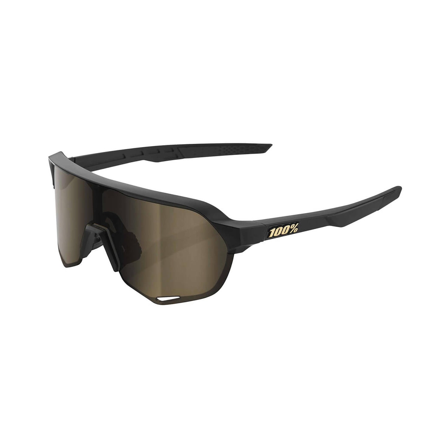 100 Percent S2 Sunglasses - Matte Black - Soft Gold Mirror Lens
