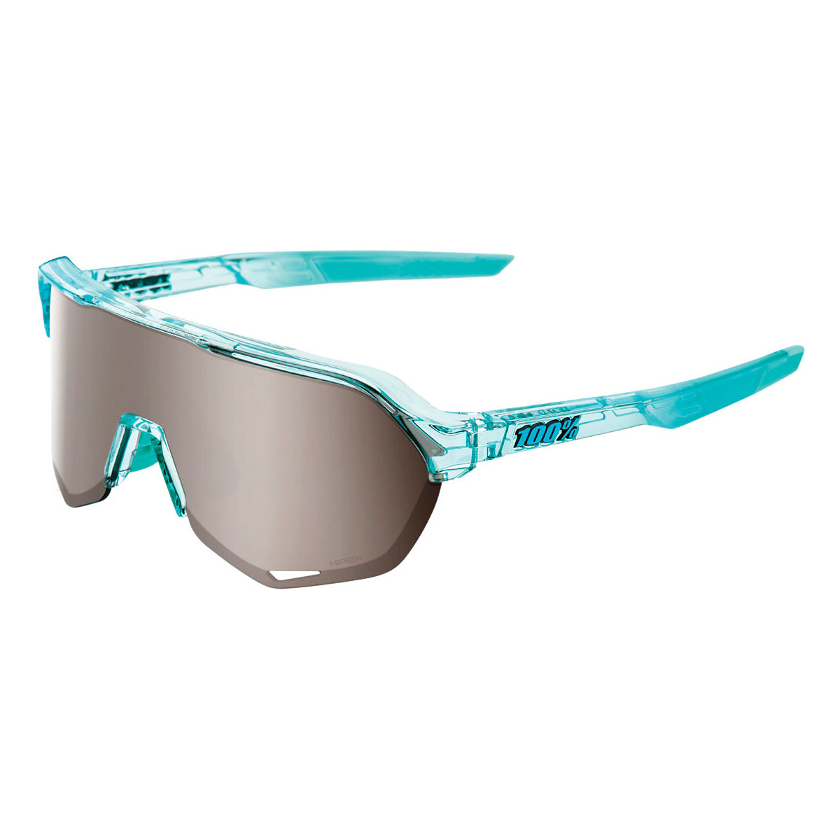 100 Percent S2 Sunglasses - Polished Translucent Mint - HiPER Silver Mirror Lens