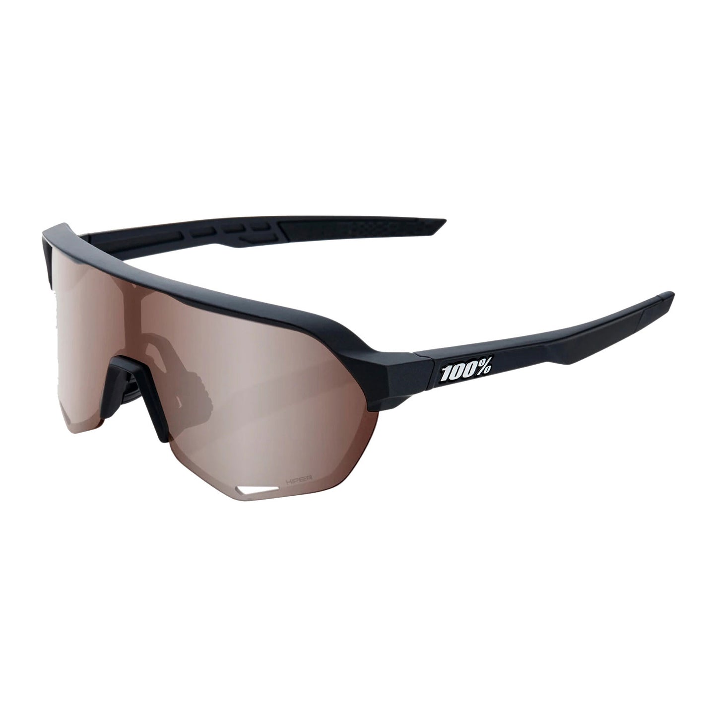 100 Percent S2 Sunglasses - One Size Fits Most - Soft Tact Black Hiper Crimson Silver Mirror Lens