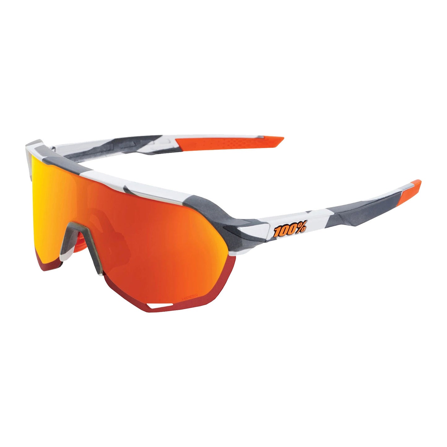 100 Percent S2 Sunglasses - Soft Tact Grey Camo - HiPER Red Multilayer Mirror Lens