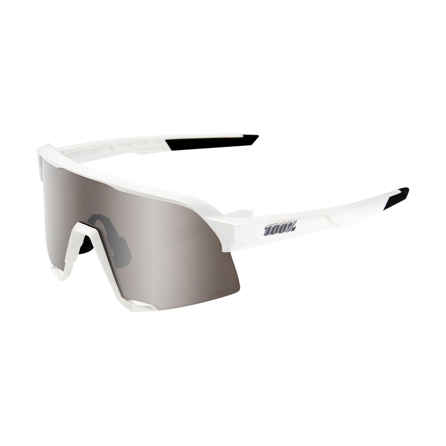 100 Percent S3 Sunglasses - Matte White - HiPER Silver Mirror Lens