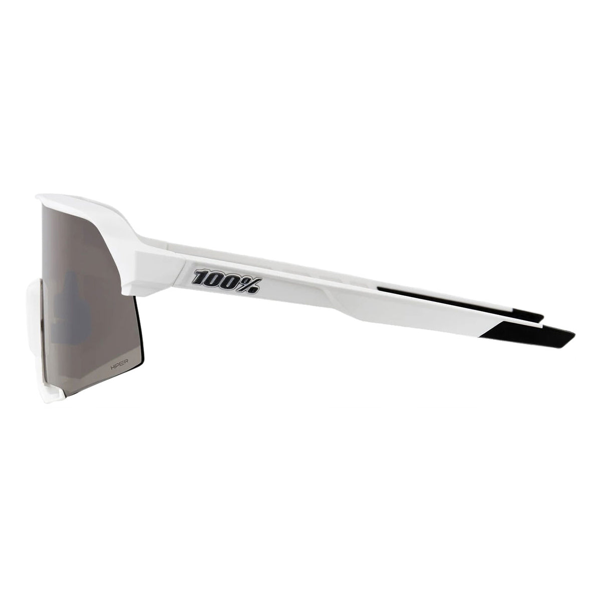 100 Percent S3 Sunglasses - Matte White - HiPER Silver Mirror Lens