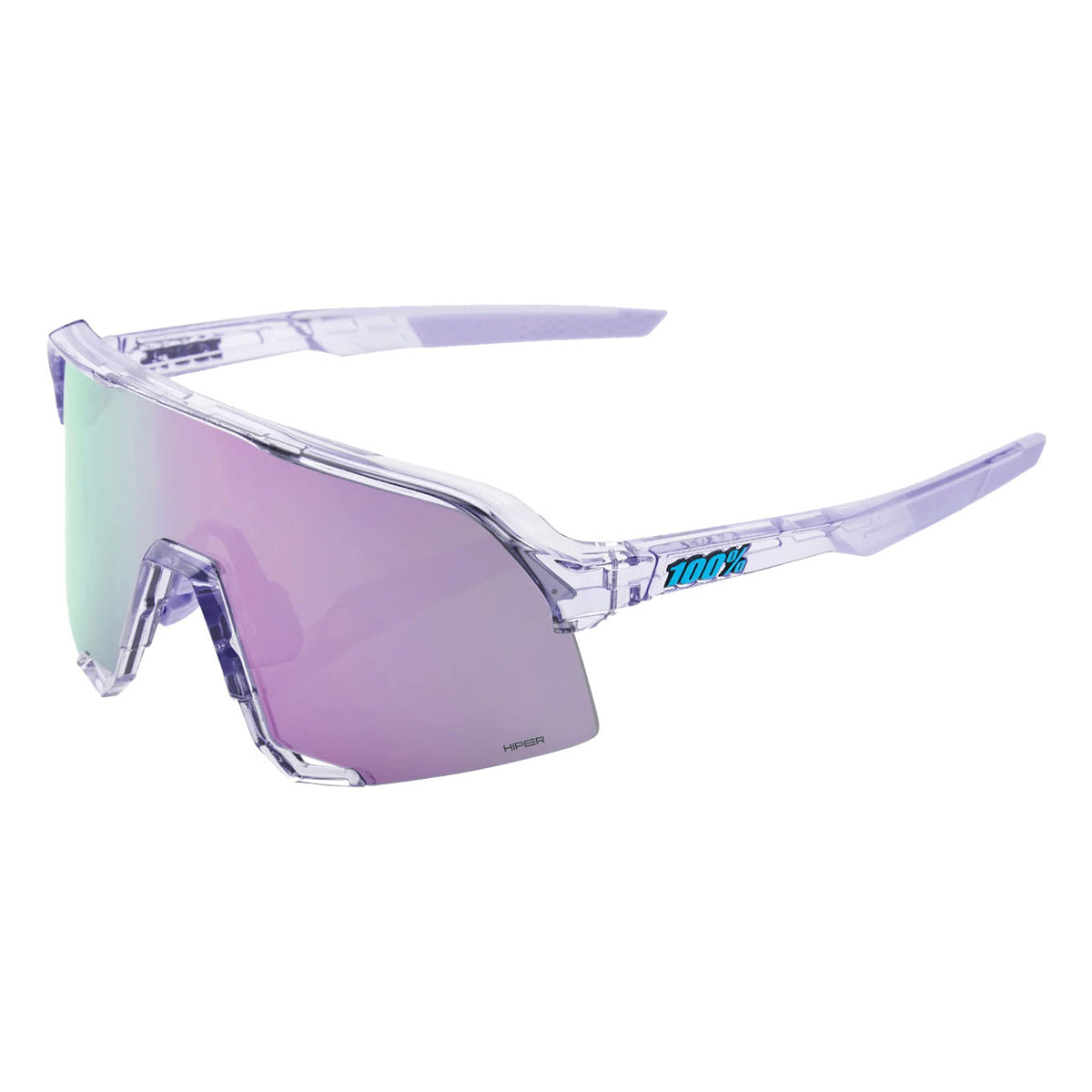 100 Percent S3 Sunglasses - One Size Fits Most - Polished Translucent Lavender Hiper Lavender Mirror Lens