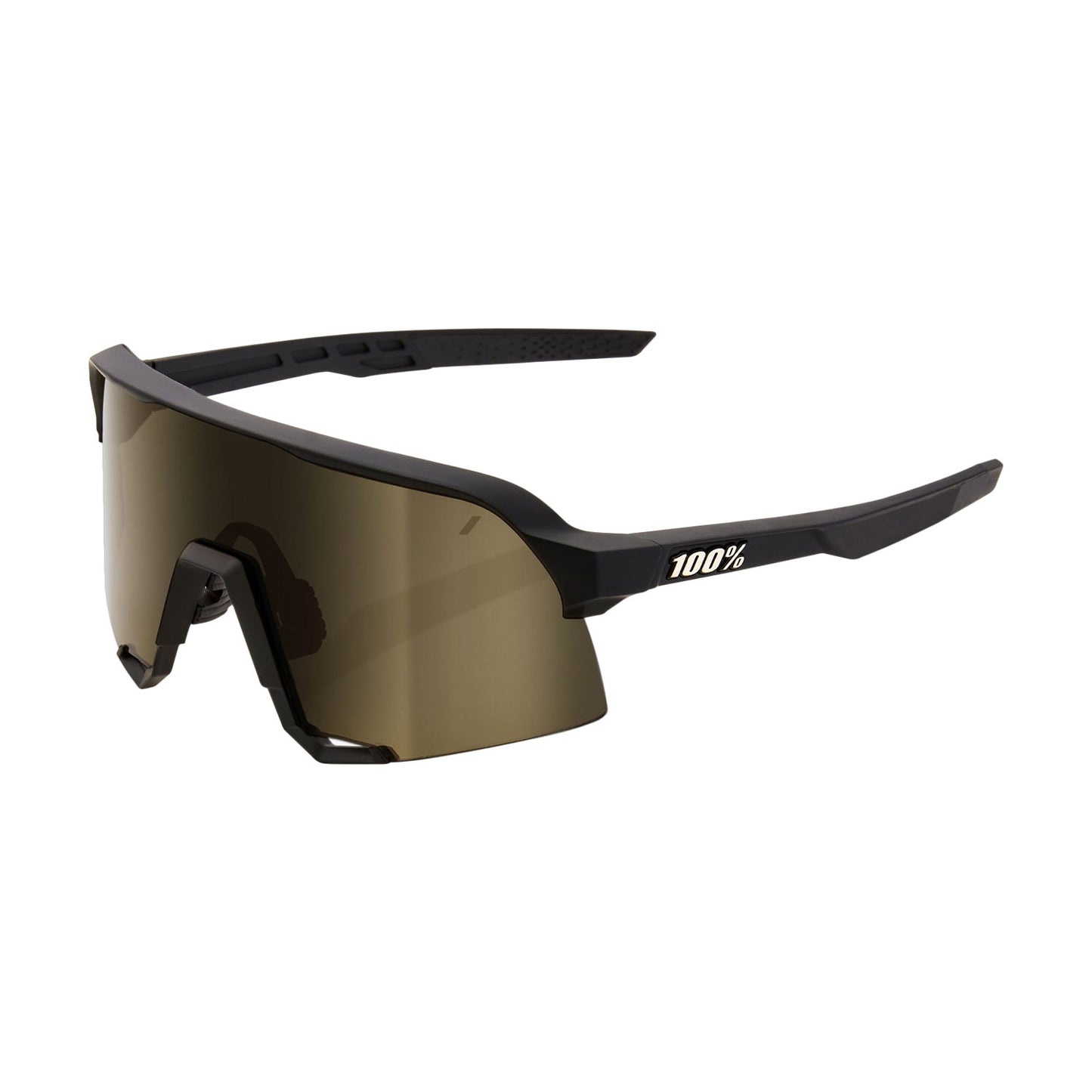 100 Percent S3 Sunglasses - Soft Tact Black - Soft Gold Mirror Lens