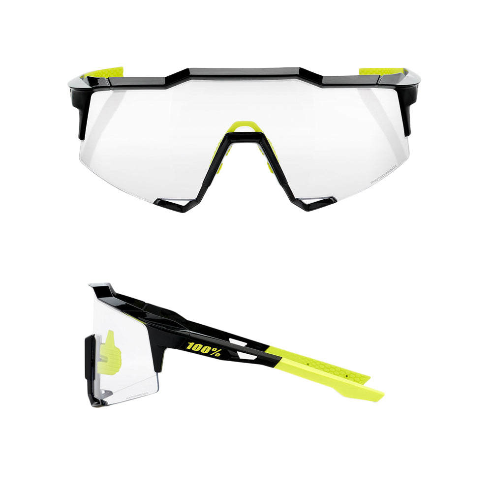 100 Percent Speedcraft Sunglasses - Gloss Black - Photochromic Lens