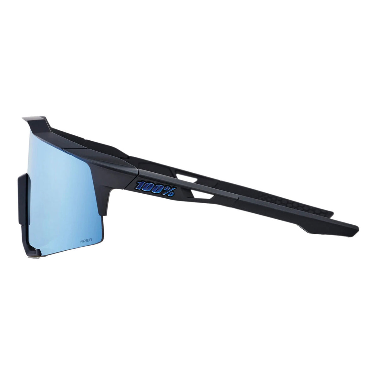 100 Percent Speedcraft Sunglasses - Matte Black - HiPER Blue Multilayer Mirror Lens