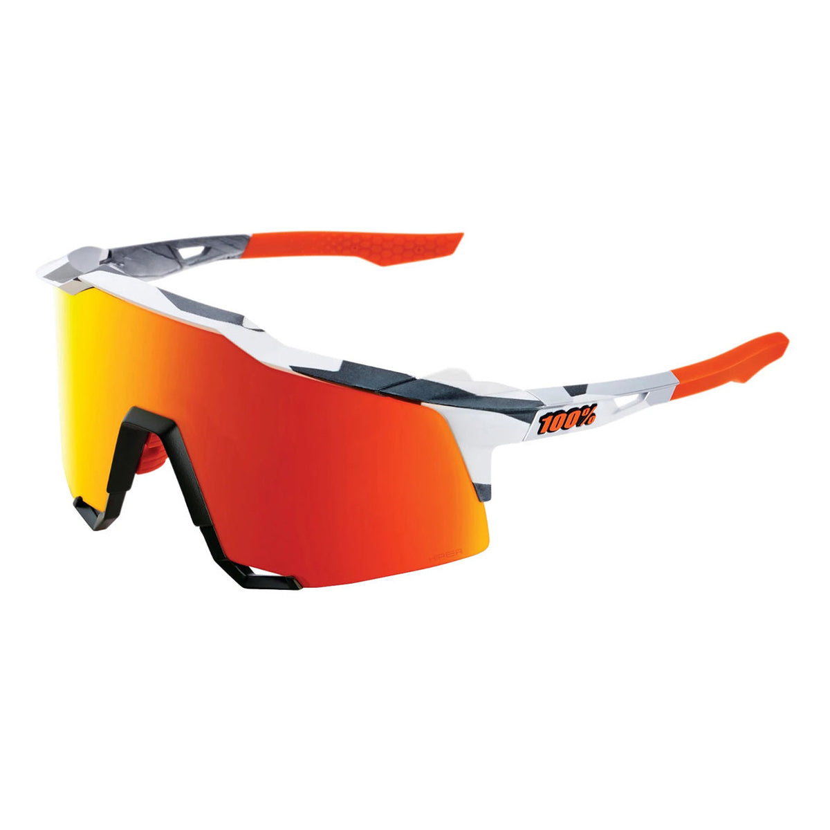 100 Percent Speedcraft Sunglasses - Soft Tact Grey Camo - HiPER Red Multilayer Mirror Lens