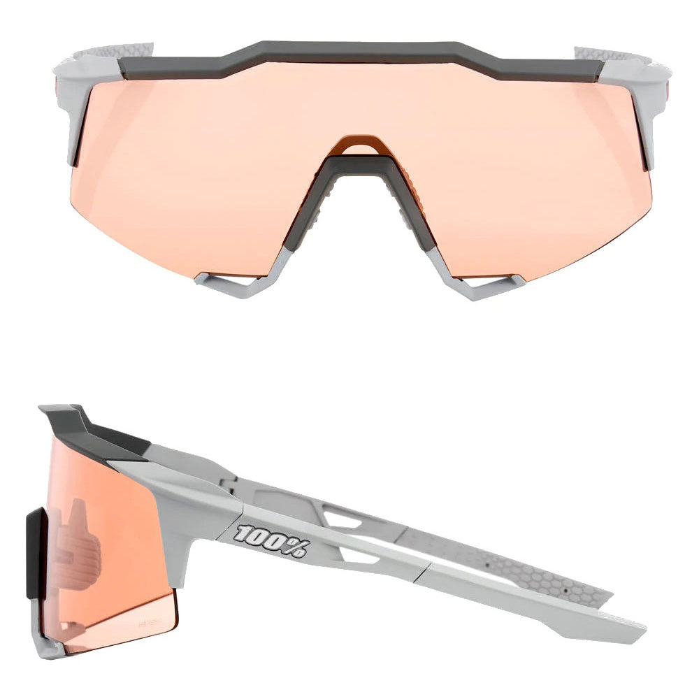 100 Percent Speedcraft Sunglasses - One Size Fits Most - Soft Tact St Grey Hiper Crimson Silver Mirror Lens