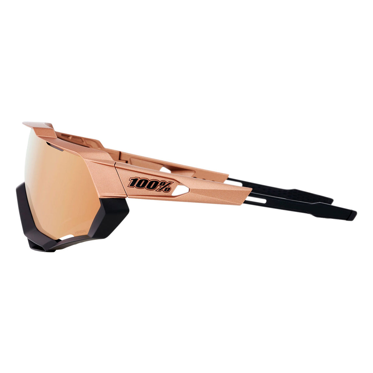 100 Percent Speedtrap Sunglasses - One Size Fits Most - Matte Copper Chromium Black Hiper Copper Mirror Lens