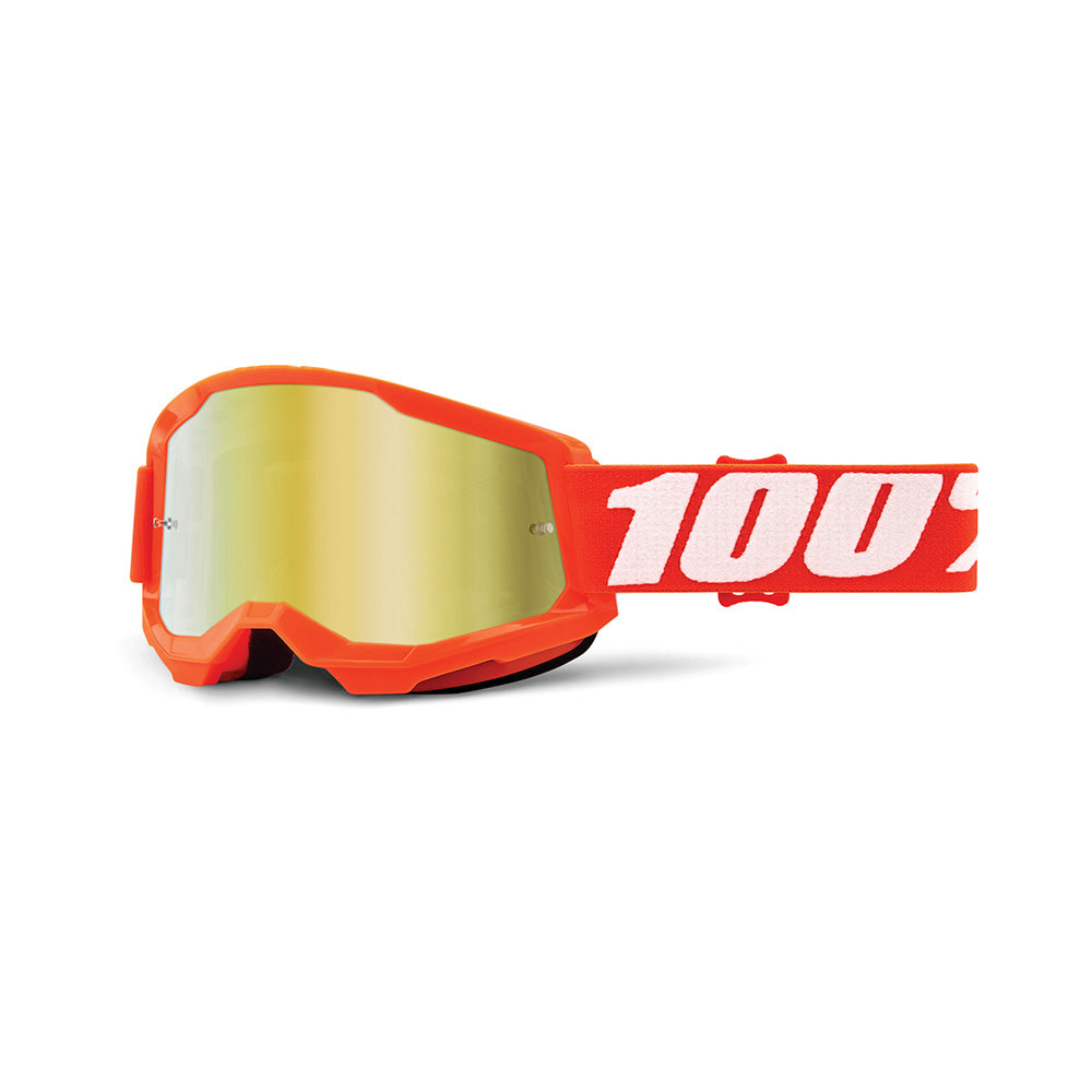 100 Percent Strata 2 Goggles - One Size Fits Most - Orange - Mirror Gold Lens