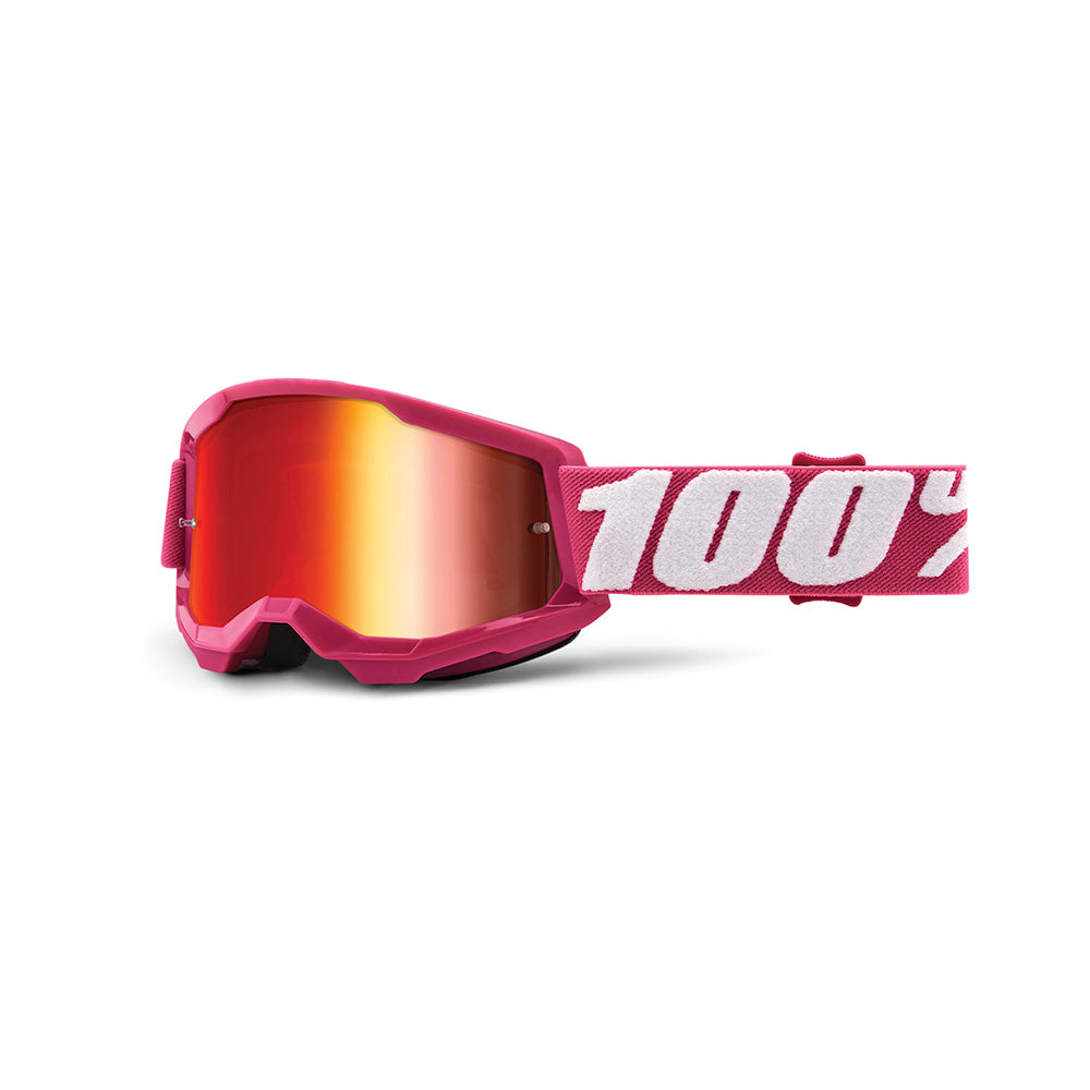 100 Percent Strata 2 Youth Goggles - Youth One Size Fits Most - Fletcher - Mirror Red Lens