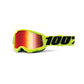 100 Percent Strata 2 Youth Goggles - Youth One Size Fits Most - Fluro Yellow - Mirror Red Lens