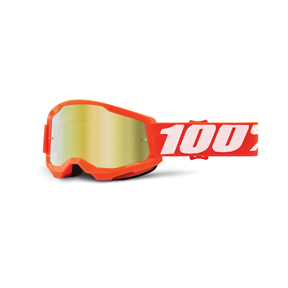 100 Percent Strata 2 Youth Goggles - Youth One Size Fits Most - Orange - Mirror Gold Lens