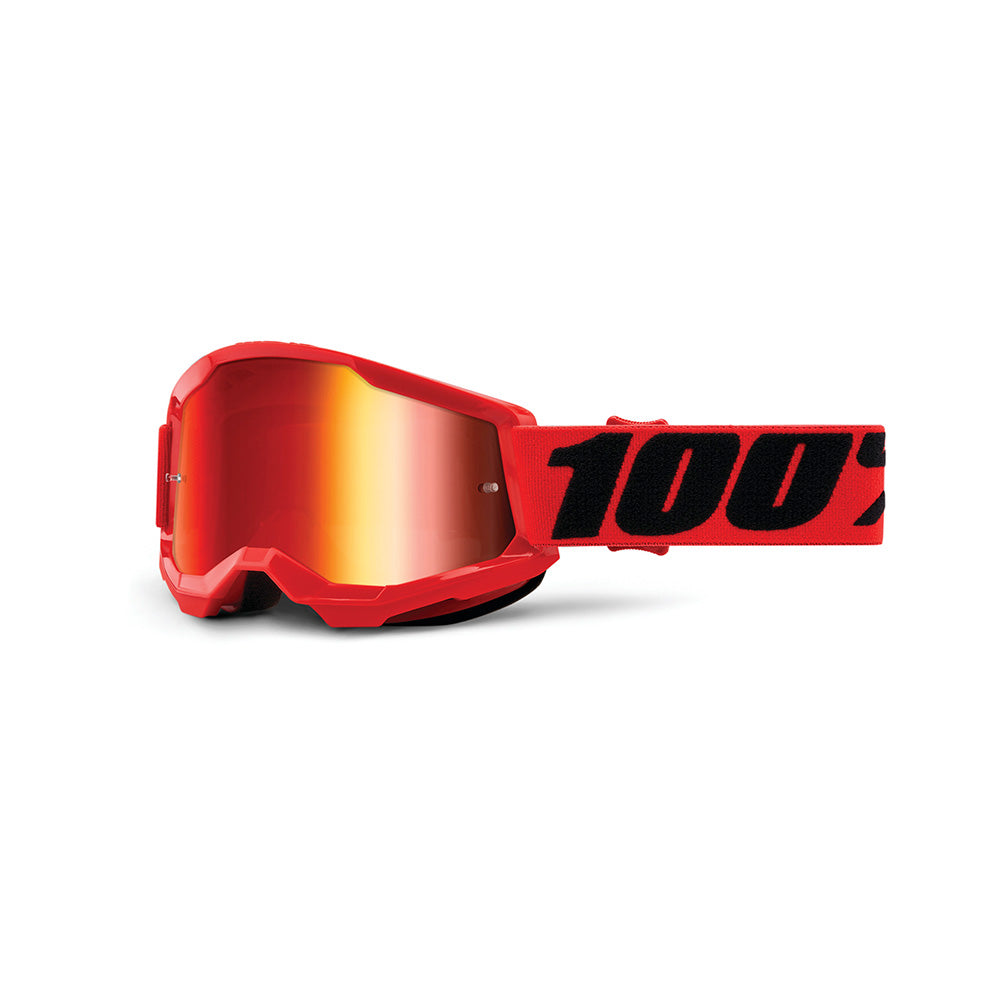100 Percent Strata 2 Youth Goggles - Youth One Size Fits Most - Red - Mirror Red Lens