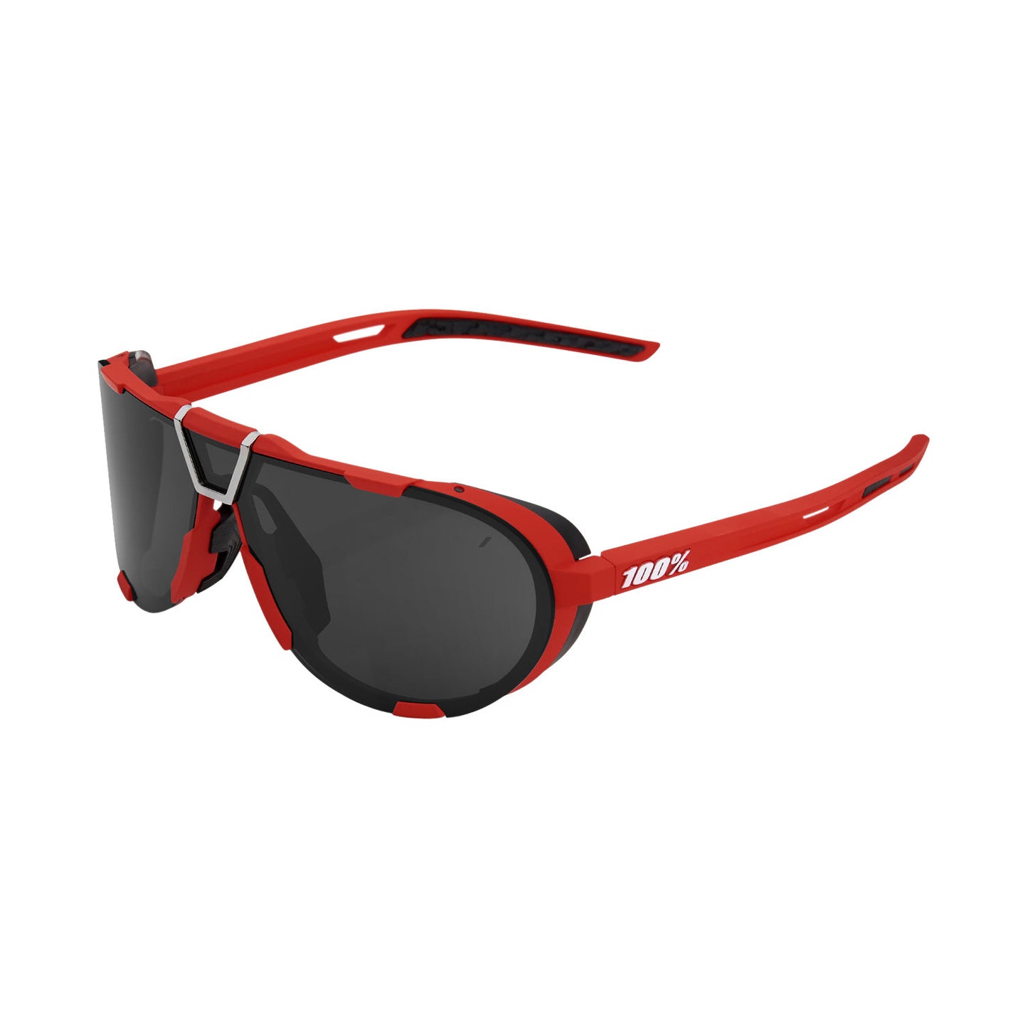 100 Percent Westcraft Sunglasses - One Size Fits Most - Soft Tact Red Black Mirror Lens