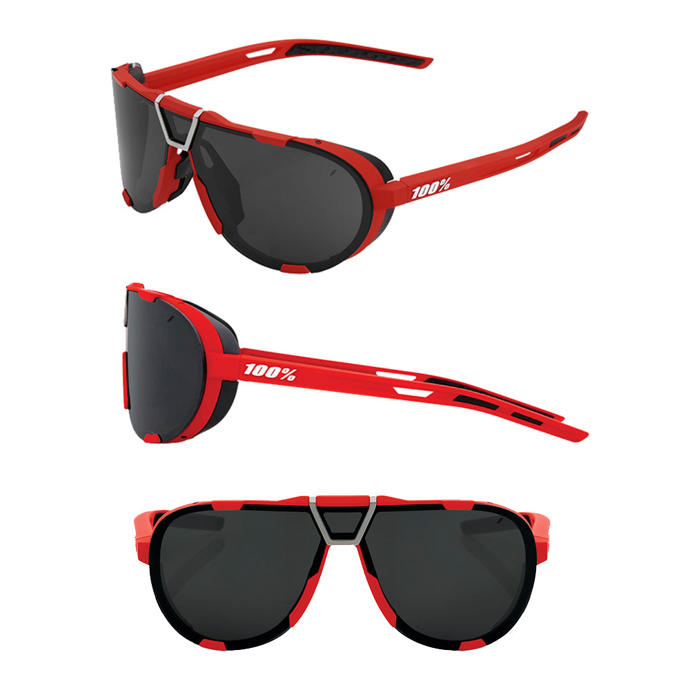 100 Percent Westcraft Sunglasses - Soft Tact Red - Black Mirror Lens